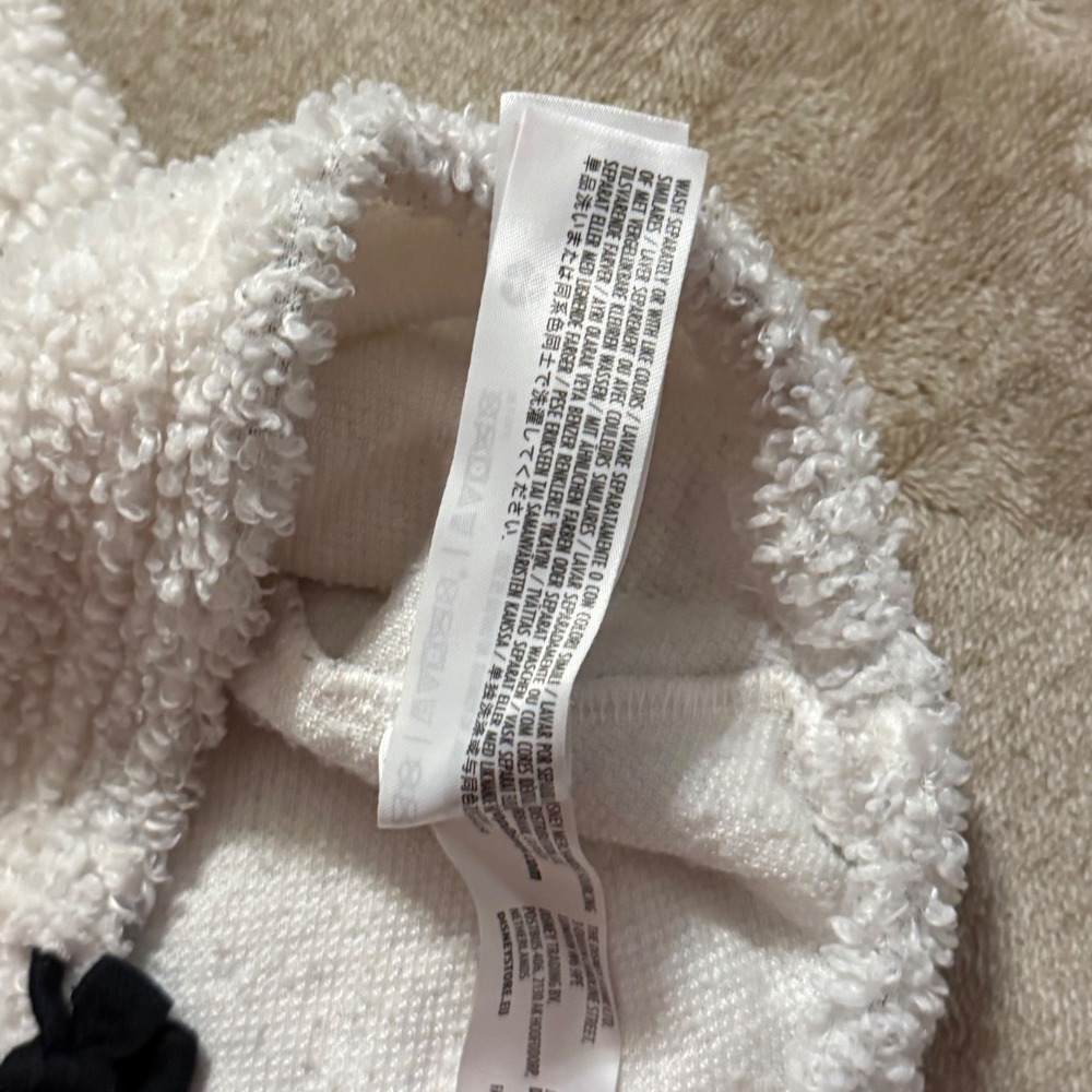 Disney Parks 101 Dalmatians Sherpa Fleece Hoodie White Black Medium - Picture 12 of 13